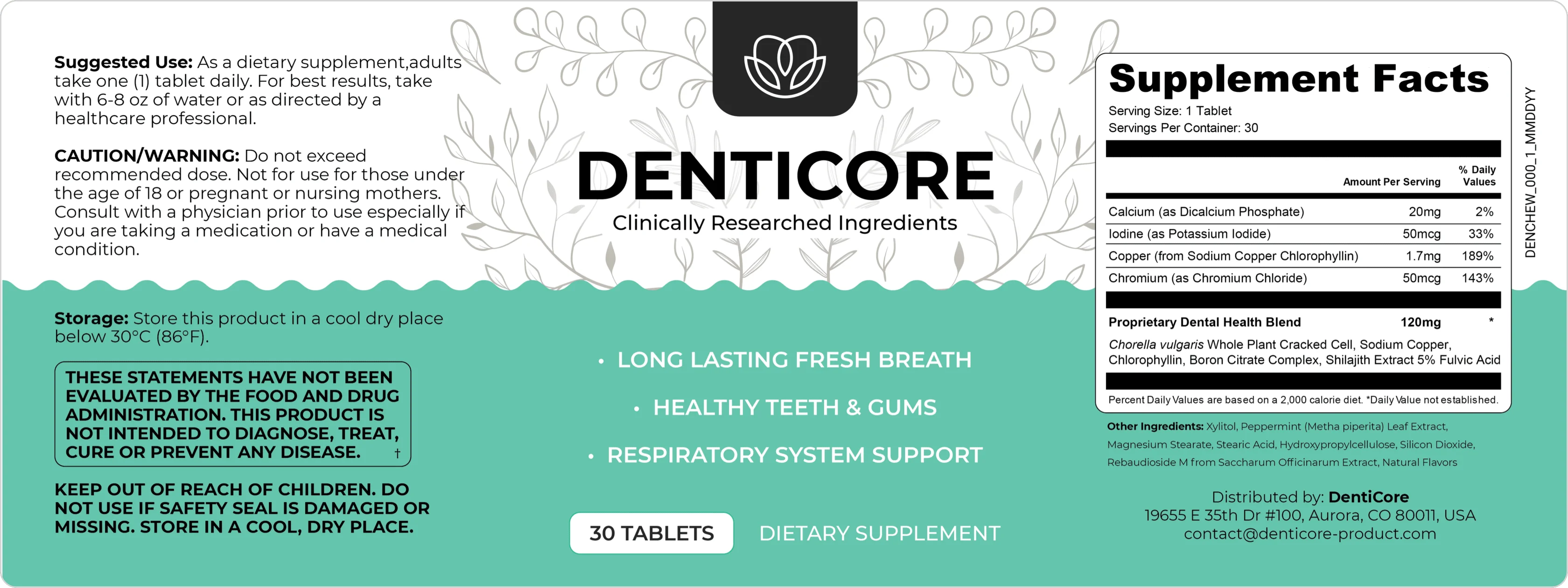 DentiCore Product Label